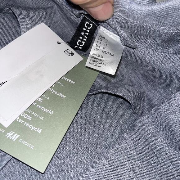 New With Tags H&M Blazer Mens Long Sleeve Dress Jacket Size Large Mens Gray - Picture 2 of 9